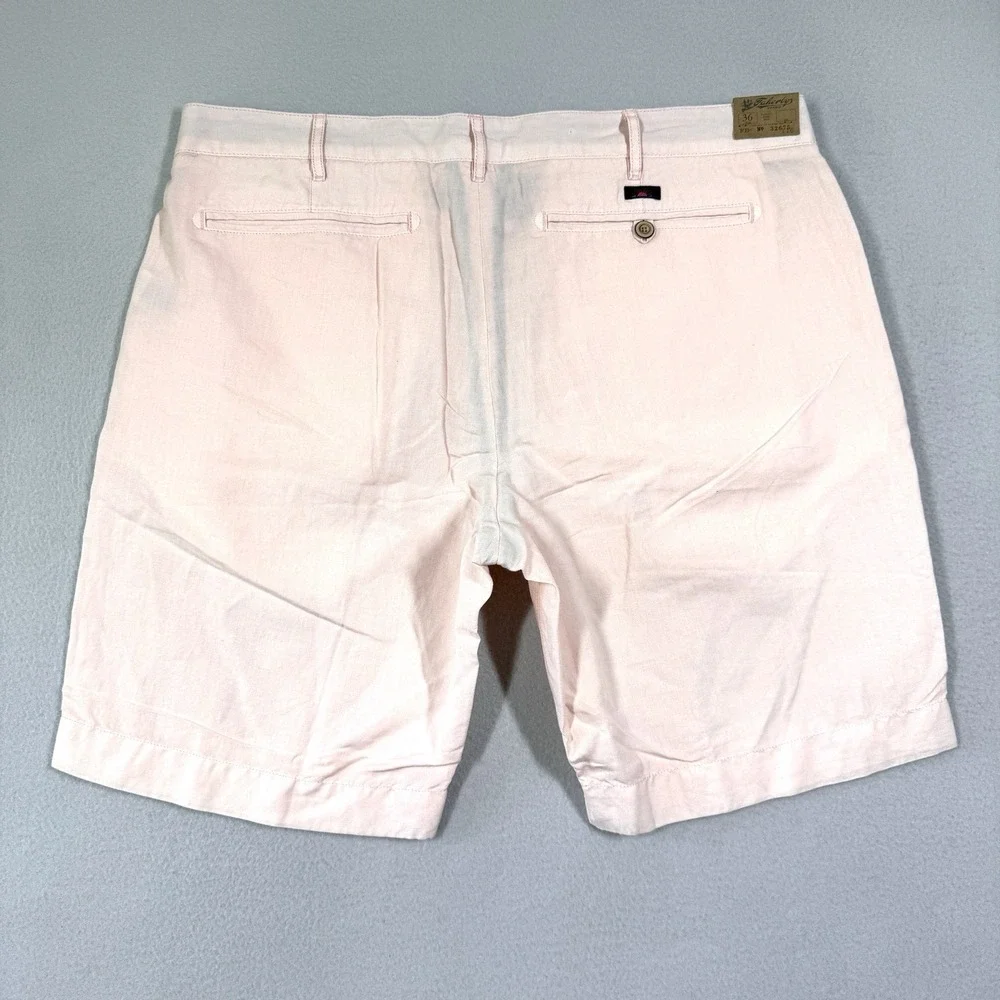 FAHERTY Shorts Mens 36 Malibu Chino Linen Blend Summer Pink Coastal Beach NWT